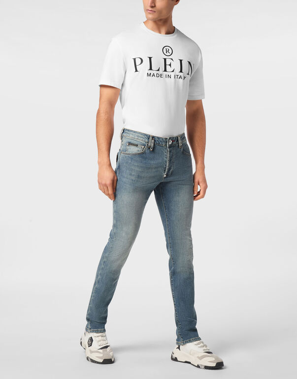 Denim Trousers Super Straight Cut Studs