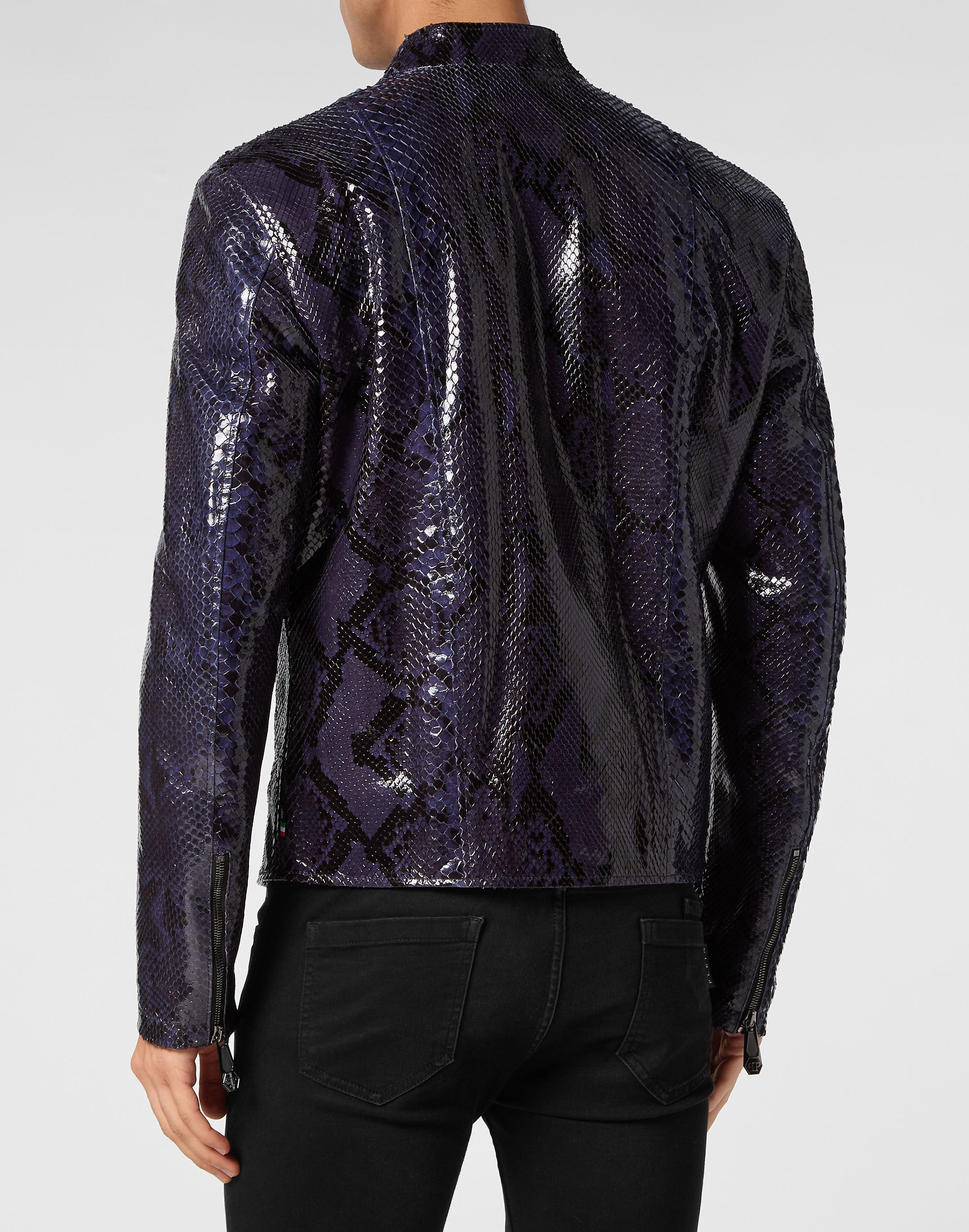 Python Leather Moto Jacket | Philipp Plein