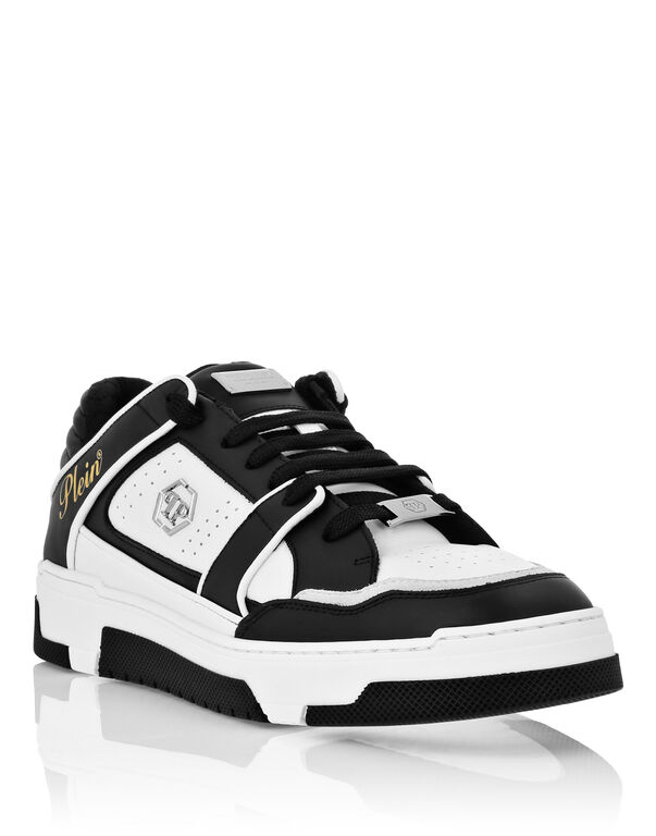 Mix Leather Lo-Top Sneakers Hexagon