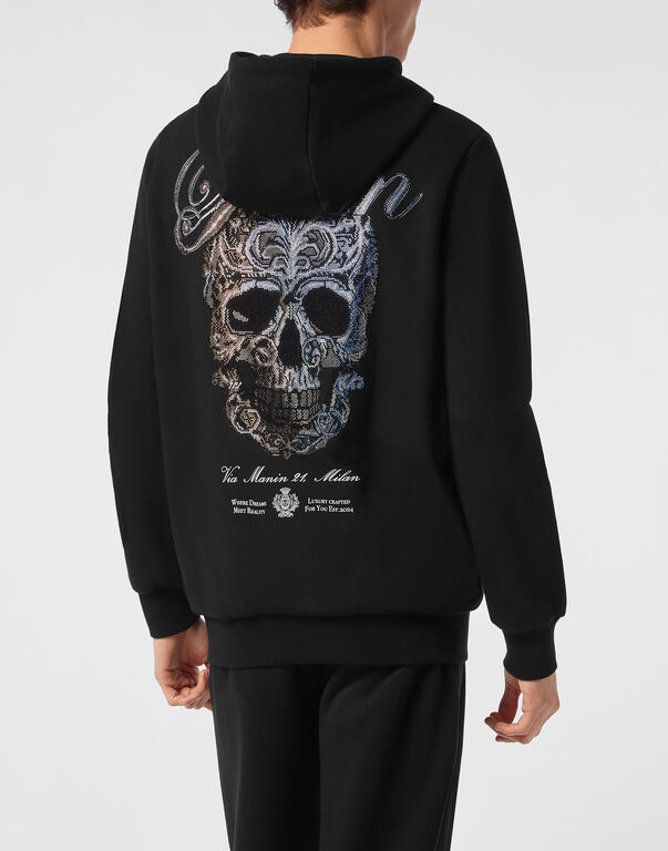 Fleece Hoodie Sweatjacket Degrade' Skull