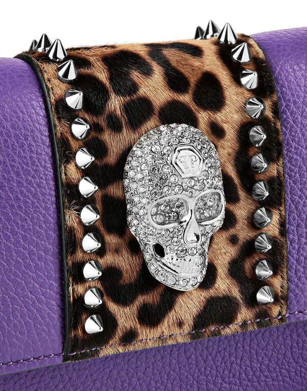 Shoulder Bag skull crystal Leopard