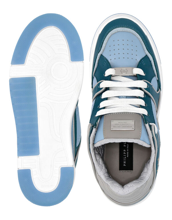 Mix Leather Lo-Top Sneakers Hexagon