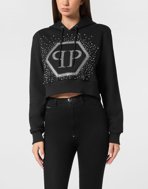 Hoodie sweatshirt Crop Strass Venice Beach