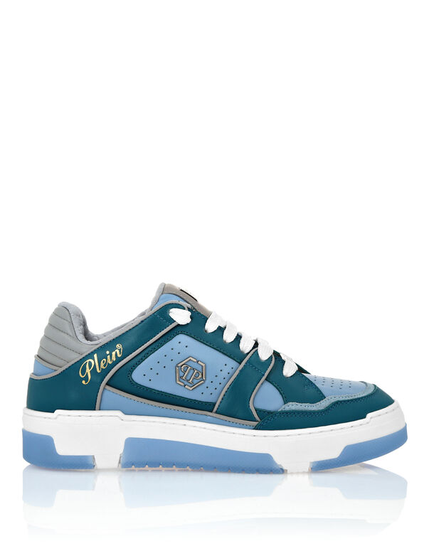 Mix Leather Lo-Top Sneakers Hexagon