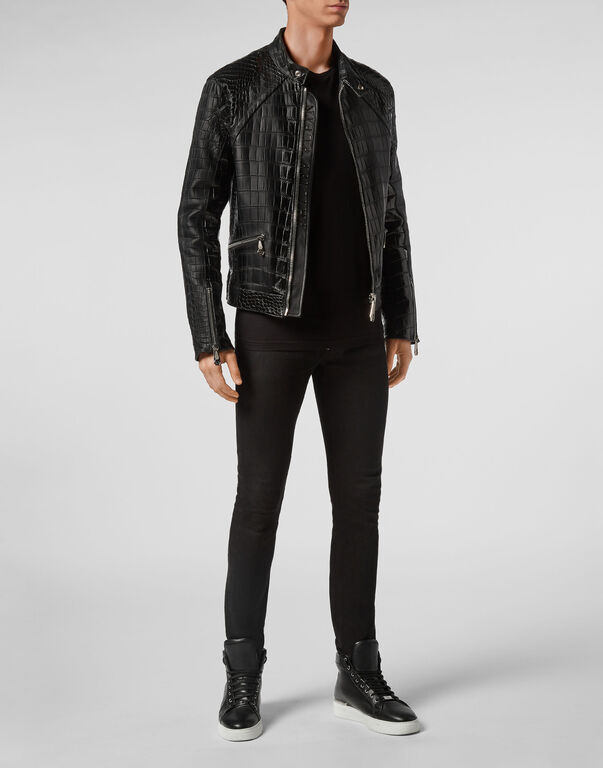 Leather Crocodile Jacket Luxury | Philipp Plein