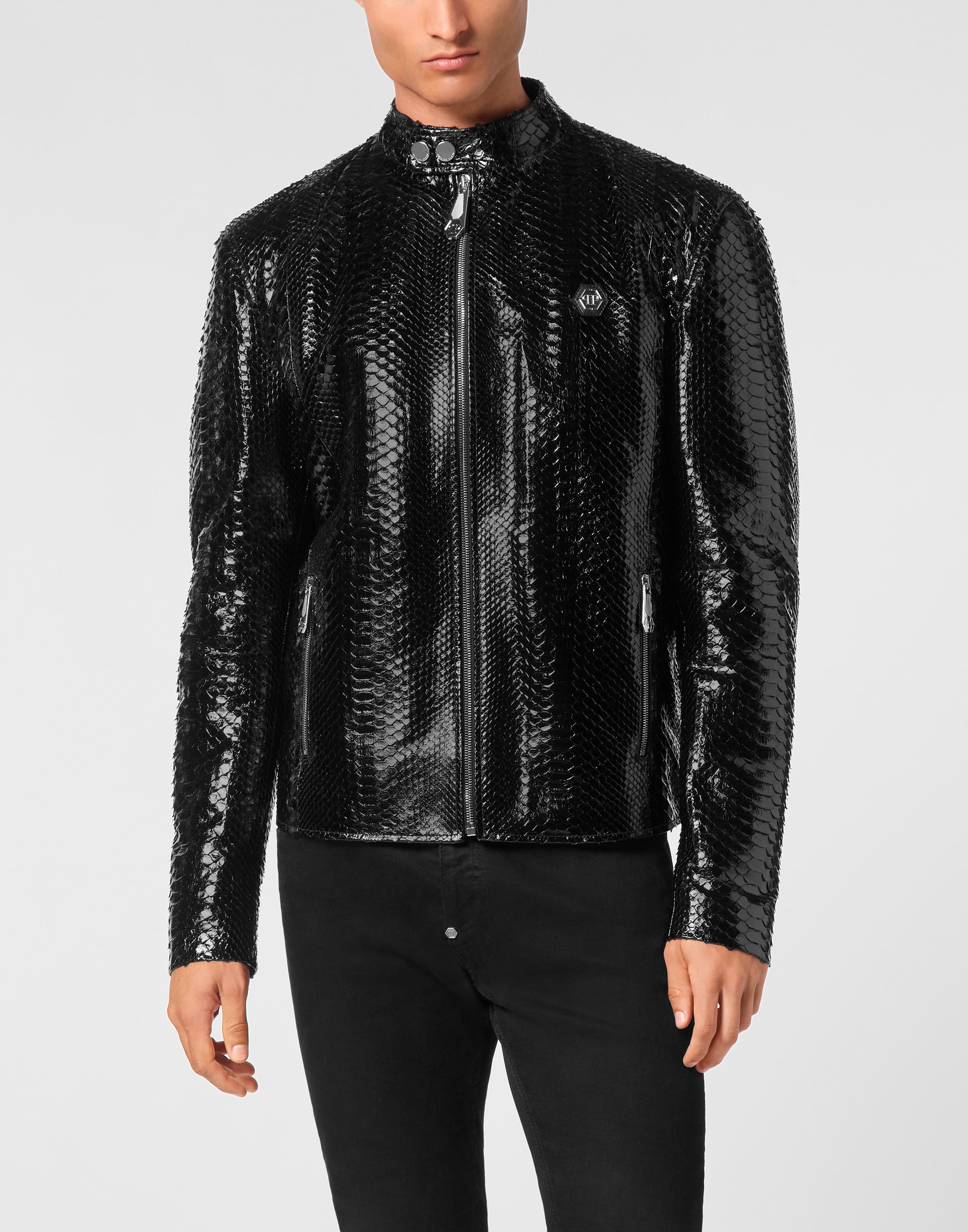 Python Leather Moto Jacket | Philipp Plein