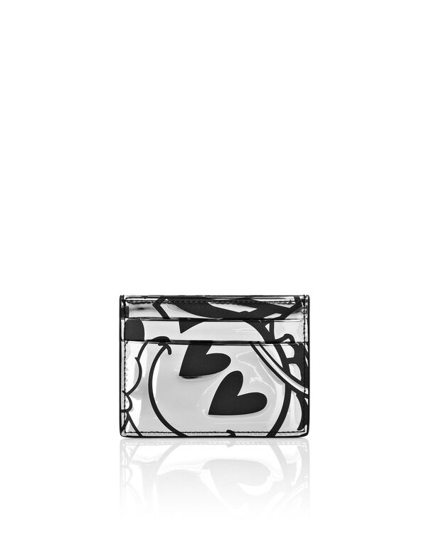 Mirror Leather Credit Cards Holder Smile