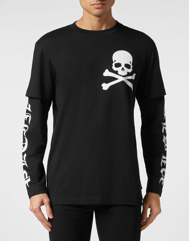 T-shirt Round Neck Double Sleeve Gothic Plein
