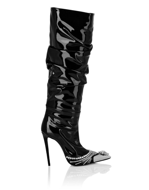 Patent Leather Boots Hi-Heels
