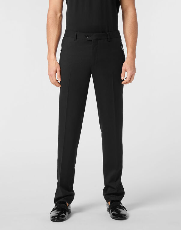 Wide Leg Wool Trousers