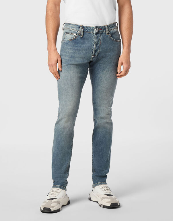 Denim Trousers Super Straight Cut Studs