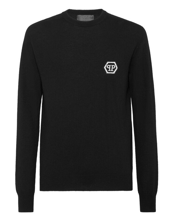 Pullover Round Neck Long-Sleeve Hexagon