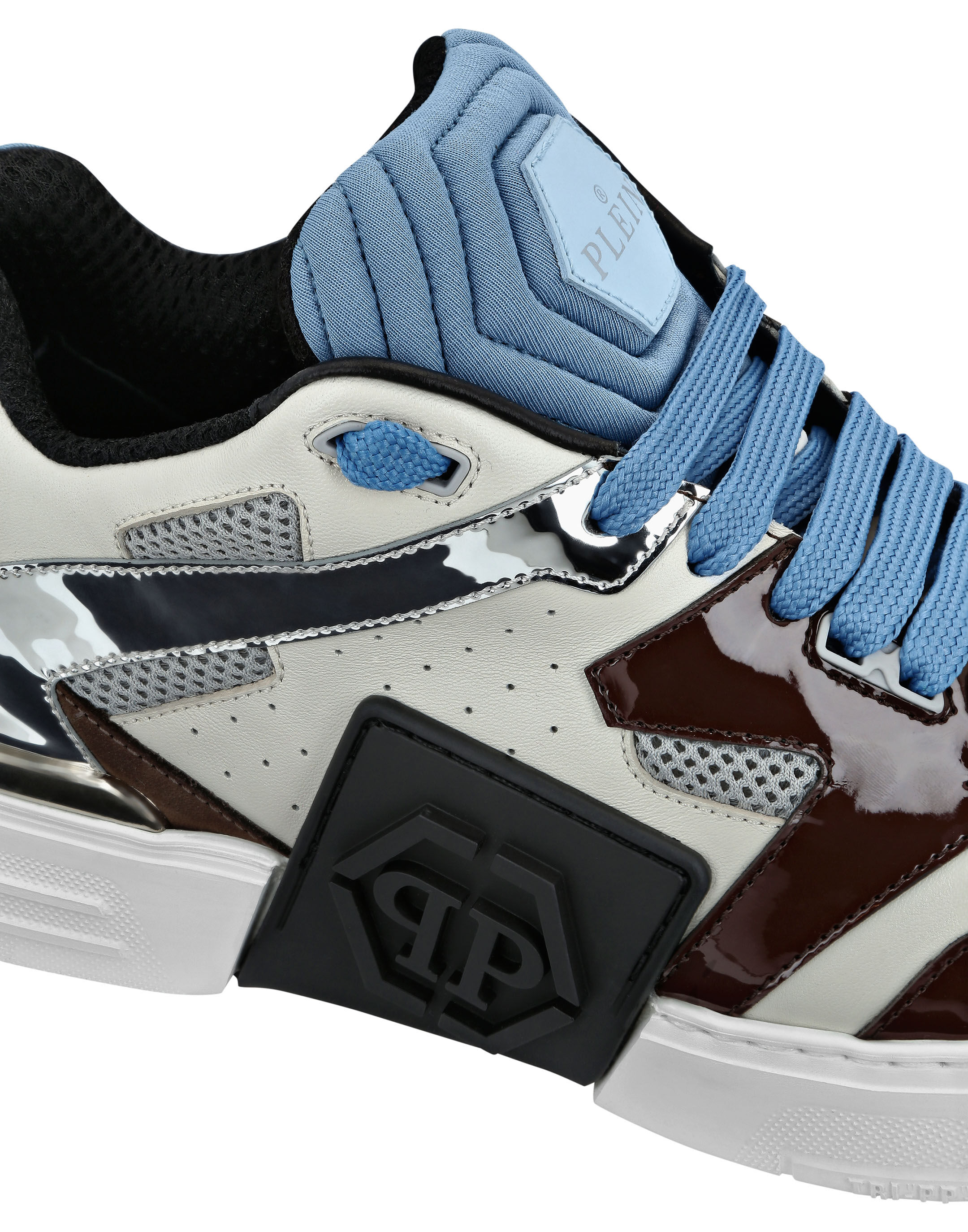Mix Leather Lo Top Sneakers Philipp Plein