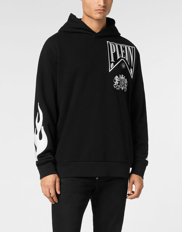 Hoodie Sweatshirt LS Strass Flame Racing