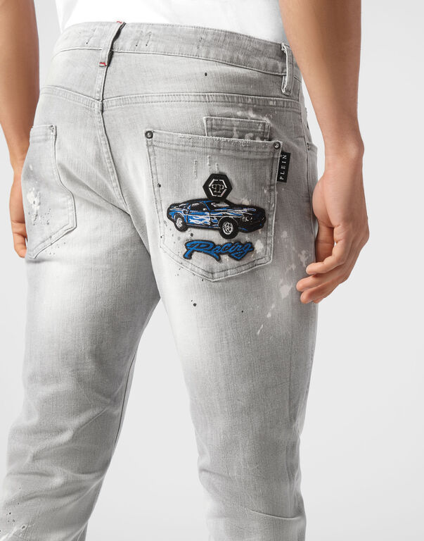 Denim Super Straight Cut Fit Trousers Cars Racing