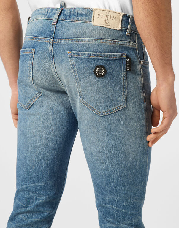 Denim Trousers Super Straight Cut 5 Pockets