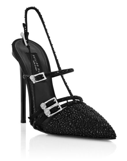Multi-Strap High-Heel Slingbacks 12 Mix Strass