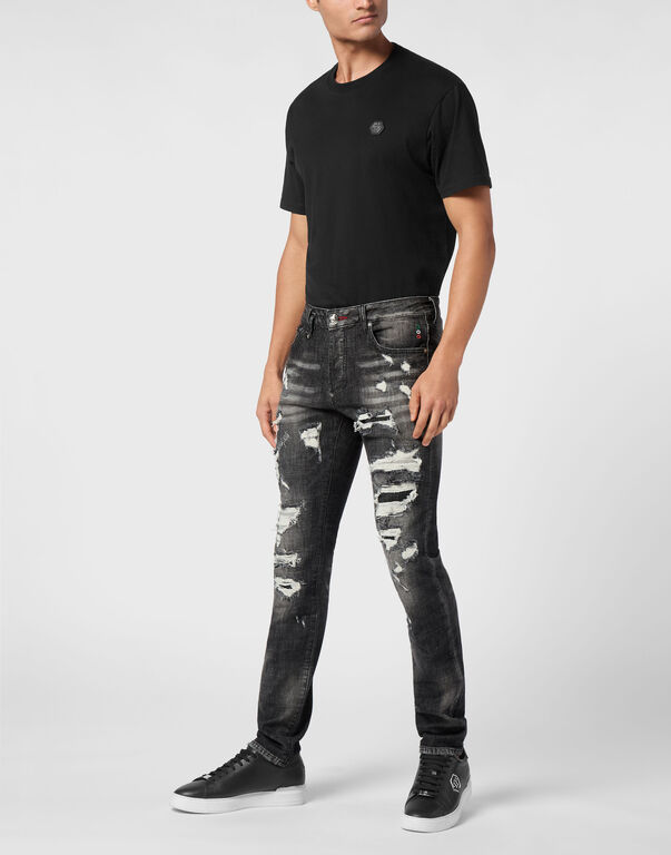 Denim Super Straight Cut Fit Trousers Cars Racing