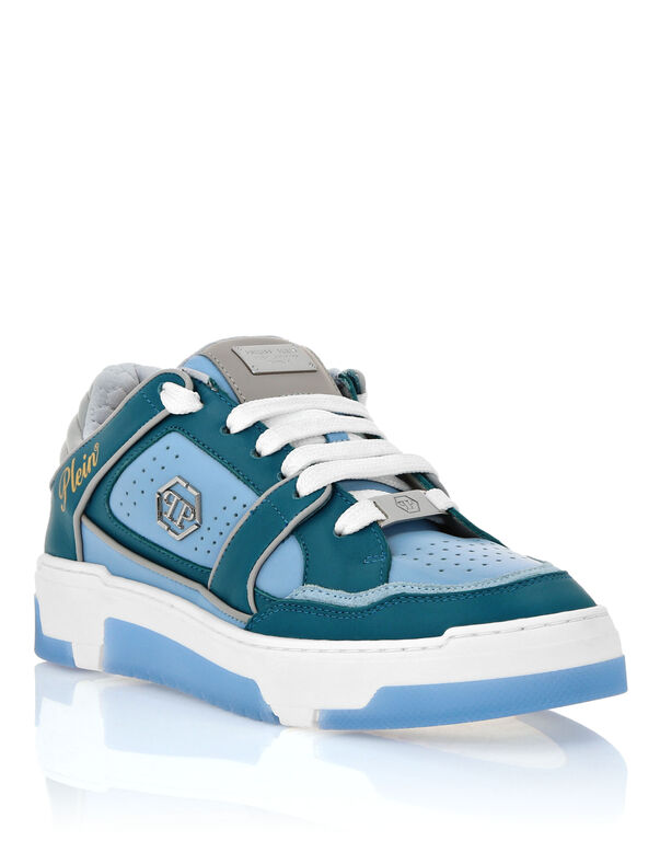 Mix Leather Lo-Top Sneakers Hexagon