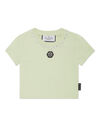 Cropped T-shirt Strass Round Neck SS