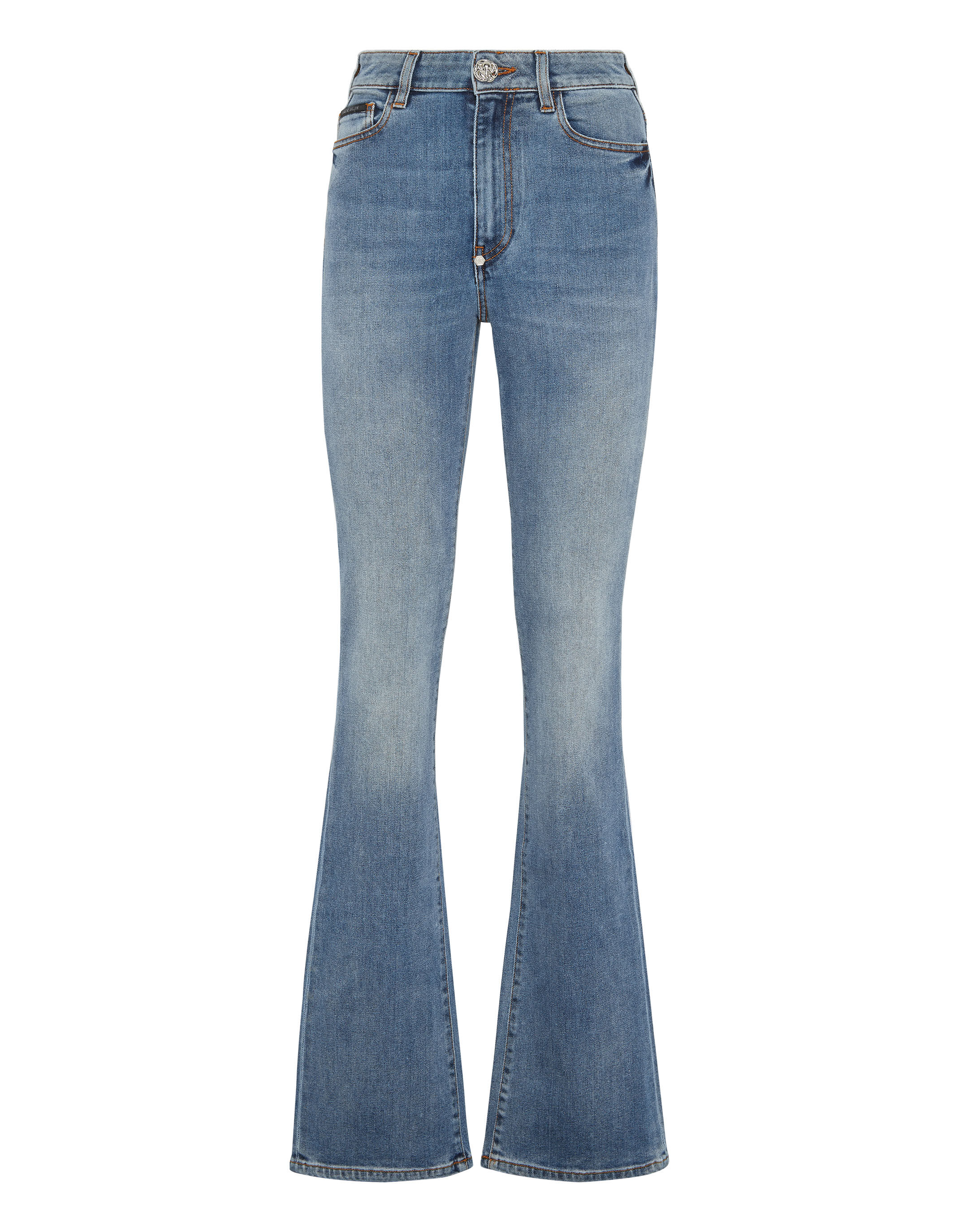 Damen Bekleidung Jeans Röhrenjeans Philipp Plein Denim Andere materialien jeans in Grau 
