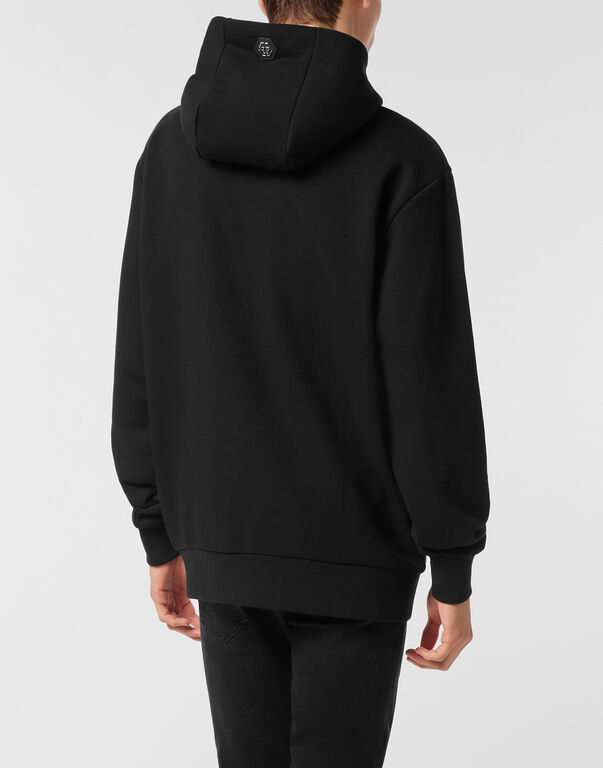 Fleece Hoodie Sweatshirt Skull Strass