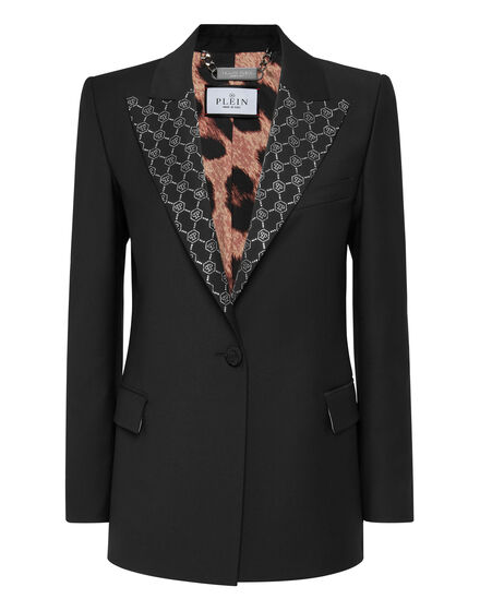 Wool Boxy Blazer Strass Monogram