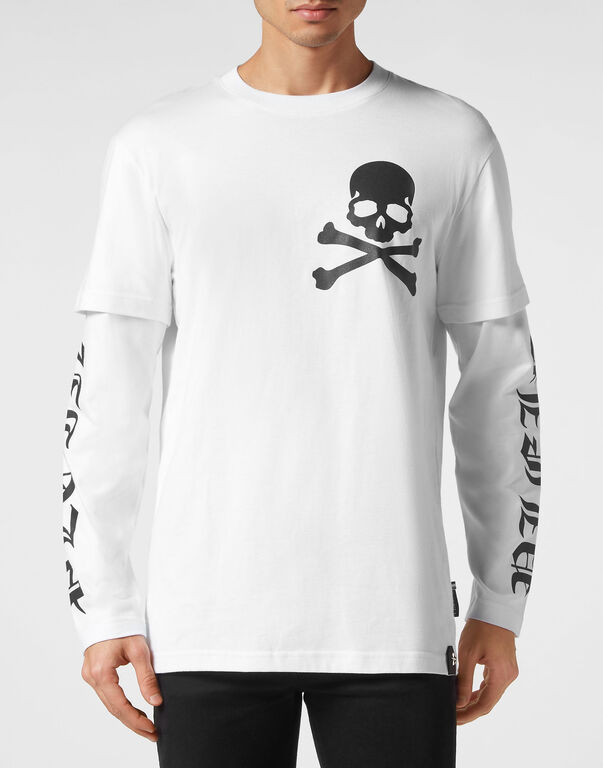 T-shirt Round Neck Double Sleeve Gothic Plein