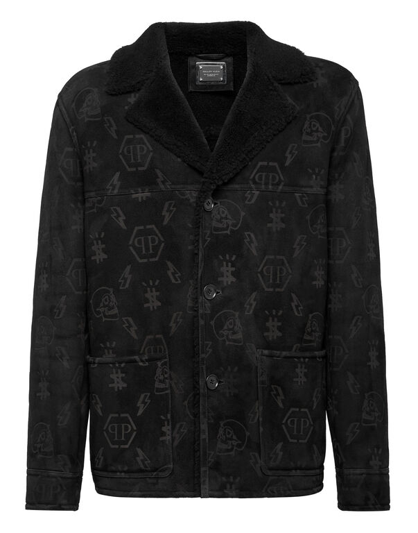 vuitton monogram shearling coat