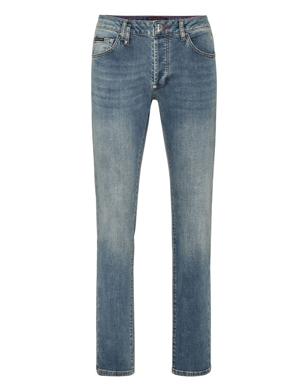 Denim Trousers Super Straight Cut Studs