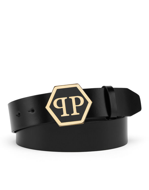Leather Belt Hexagon