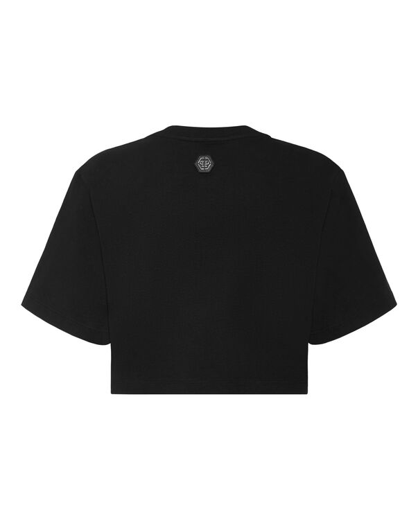 T-shirt Round Neck SS Crop Vintage Print