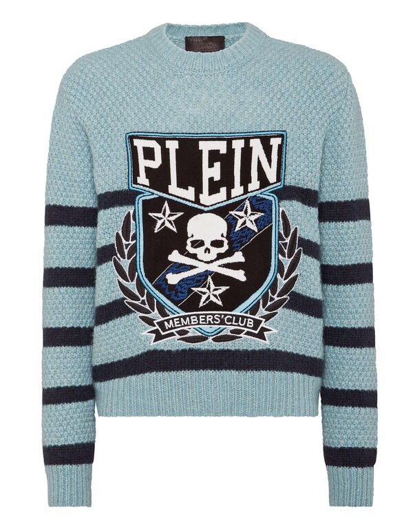 Pullover Round Neck Long-Sleeve Patches
