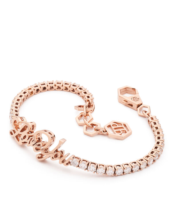 Bracelet LOVE YOU Rose Gold and Diamonds 19 cm