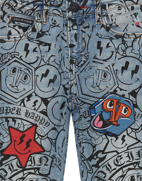 Denim Super Straight Cut Fit Trousers Smile