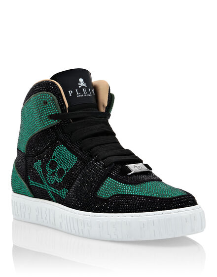HI-TOP SNEAKERS NOTORIOUS CRYSTAL SKULL with Crystals