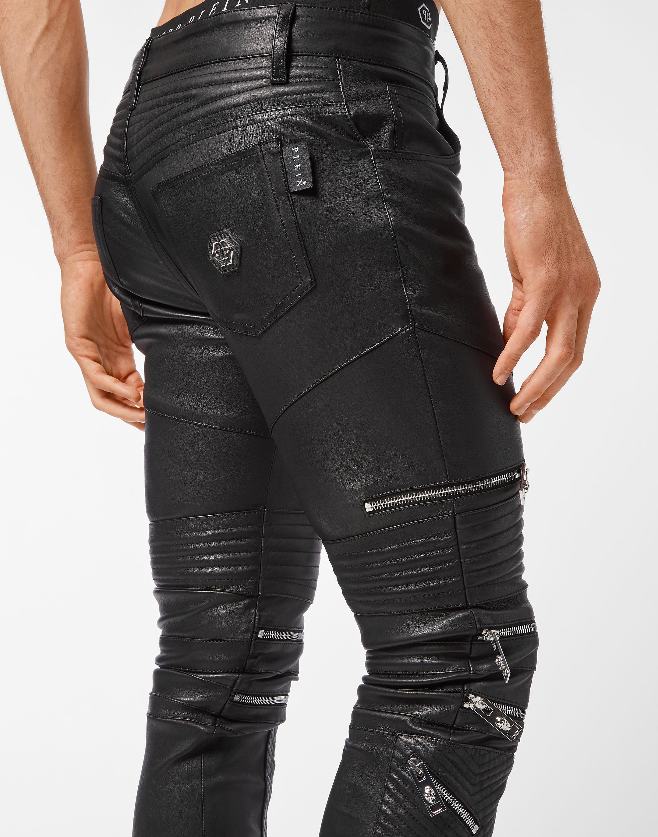 Leather Biker Trousers  Philipp Plein