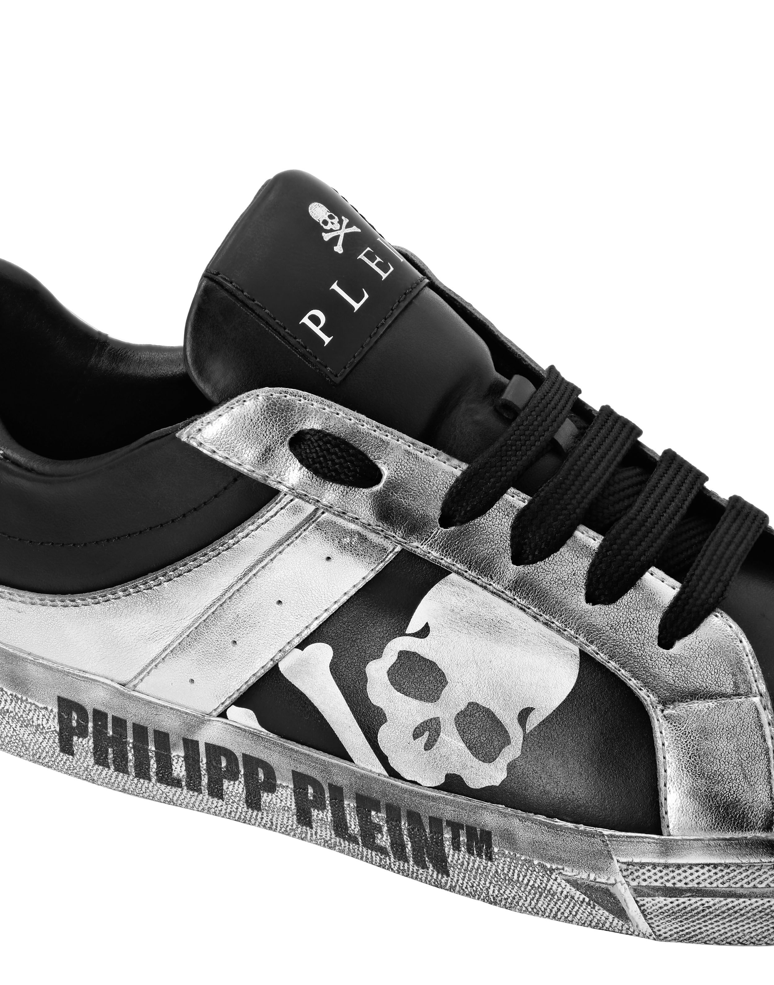 Lo Top Leather Sneakers Retrokickz TM Philipp Plein