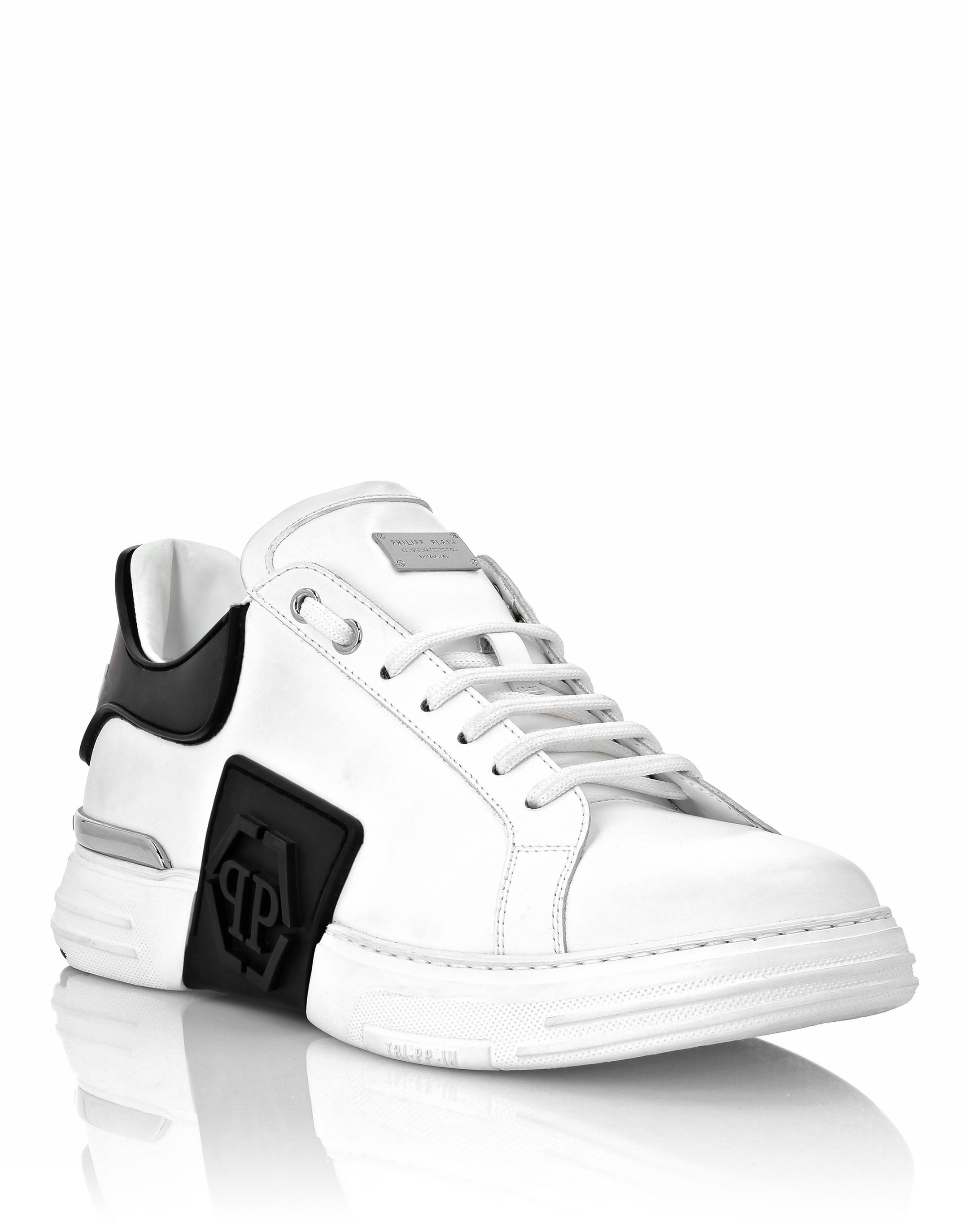 Rubber Leather PHANTOM KICK Lo Top Sneakers rubber Hexagon Philipp Plein