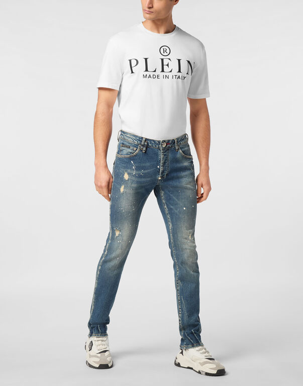 Denim Trousers Super Straight Cut Skulls