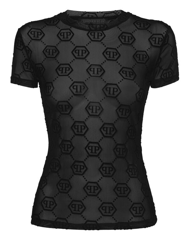 Tulle T-shirt Round Neck SS Monogram