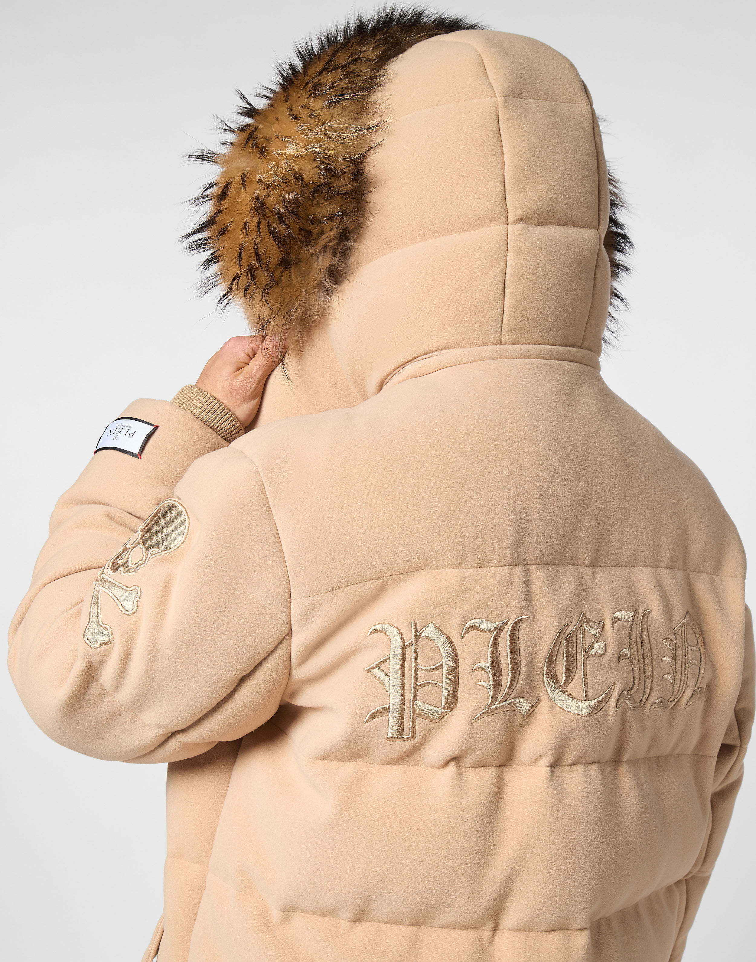 Down Jacket WIth Fur Hood Philipp Plein