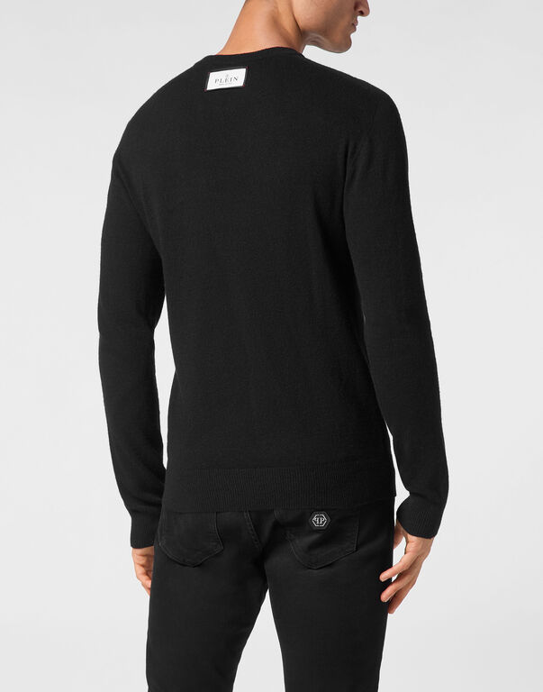 Pullover Round Neck Long-Sleeve Hexagon