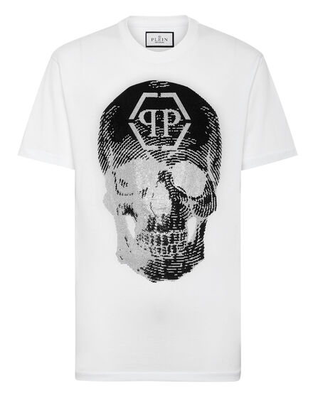 T-shirt Neck SS Skull with Crystals Philipp Plein