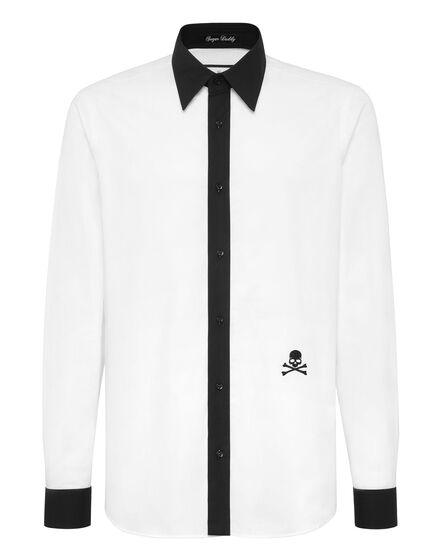 Sugar Daddy Cut Cotton Shirt Bicolor Skull