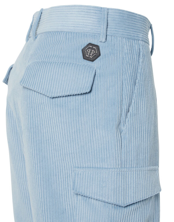 Velvet Gabardine Short Cargo Trousers Cool Kid Fit