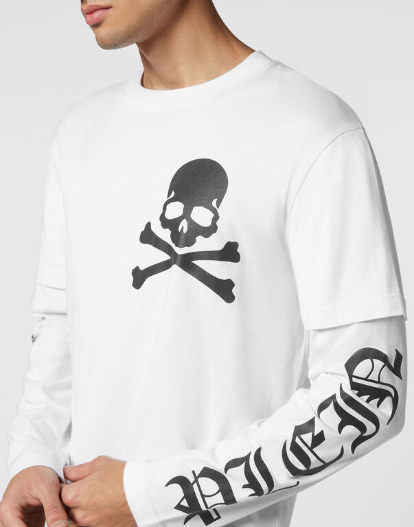 T-shirt Round Neck Double Sleeve Gothic Plein