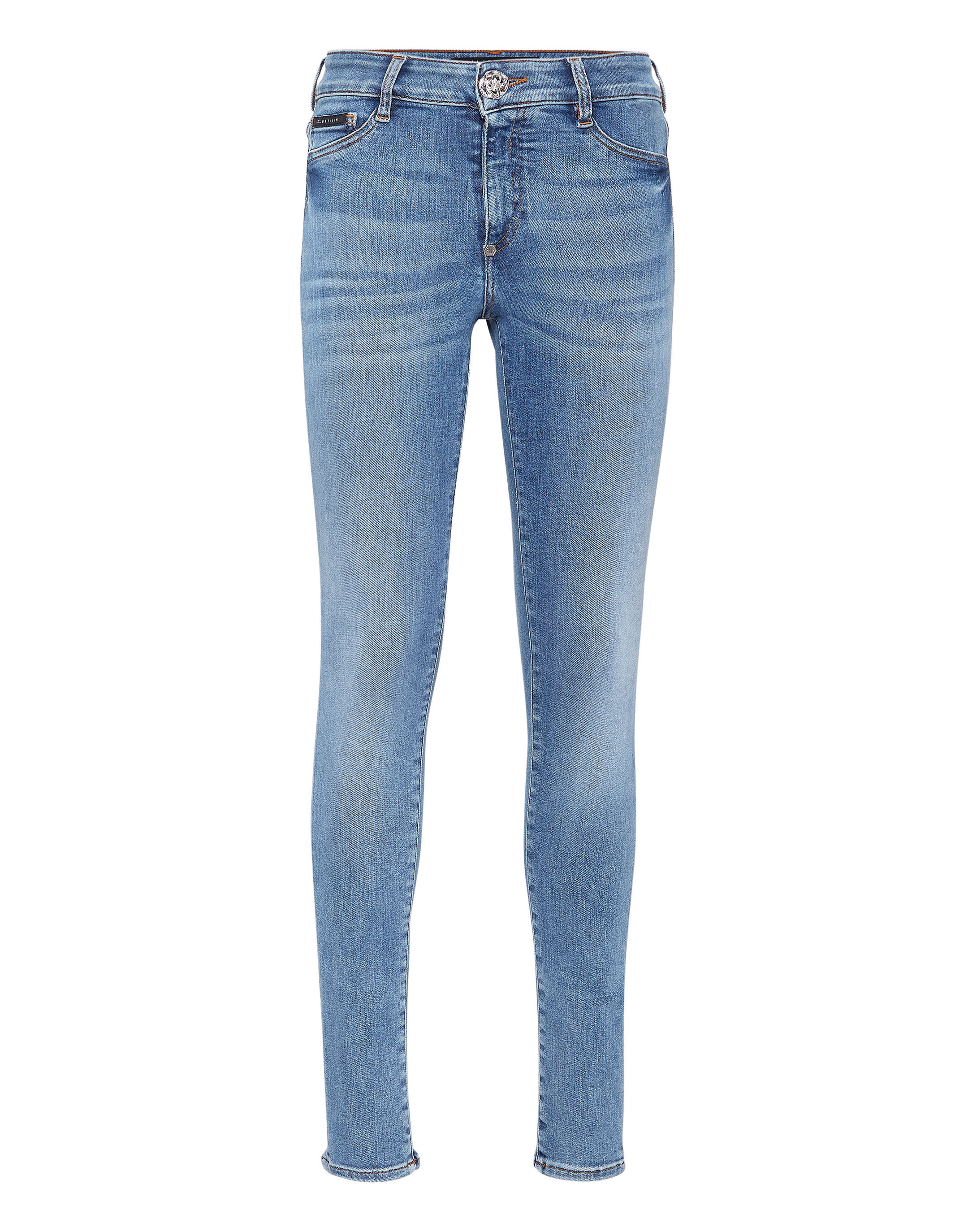 Philipp Plein Denim Jeanshose in Blau Damen Bekleidung Jeans Röhrenjeans 