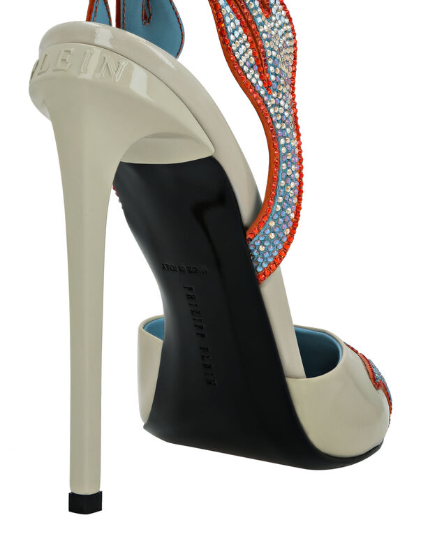Leather Slingback High Heels 12 Flame