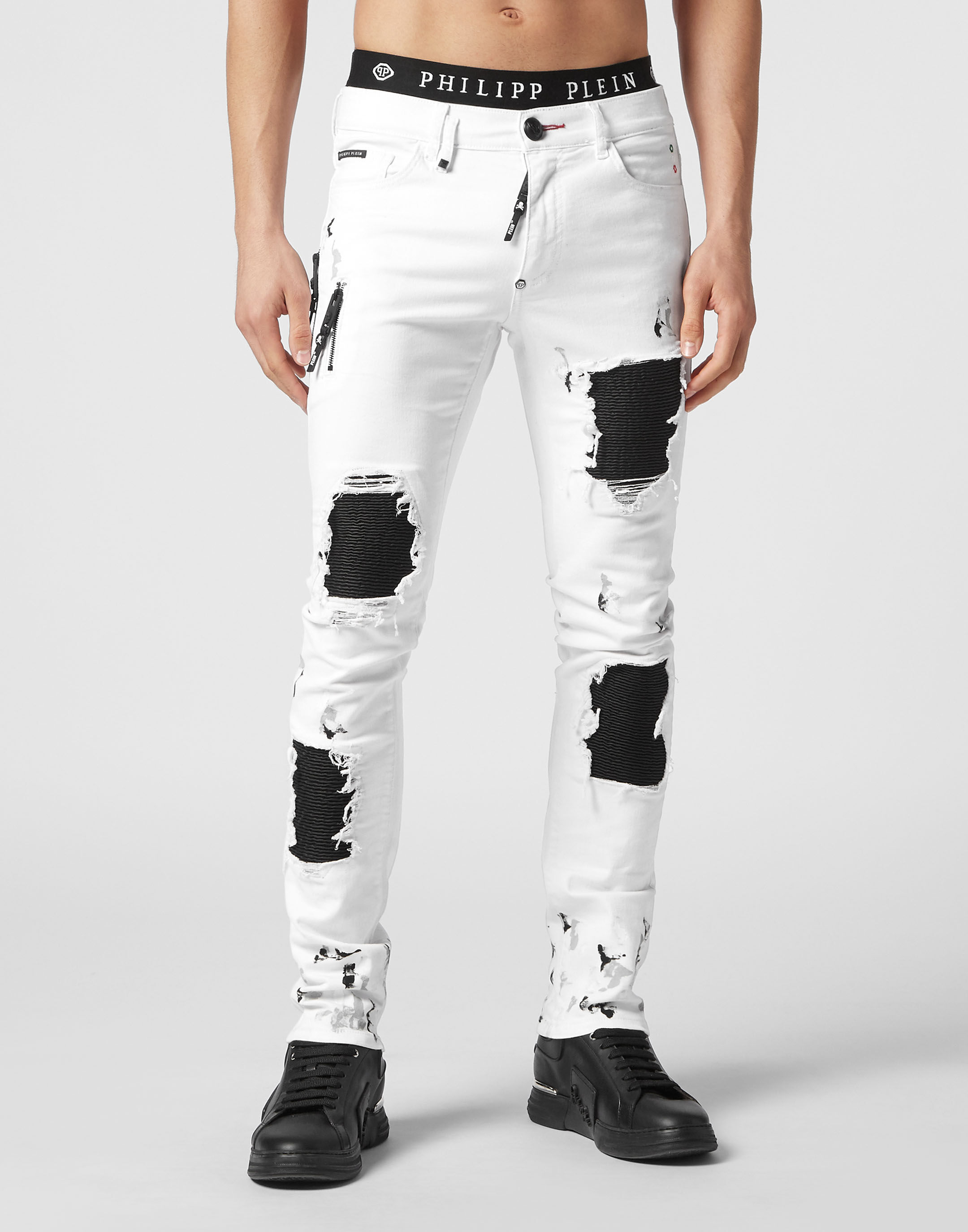 Denim Trousers Biker Fit Dripping Philipp Plein